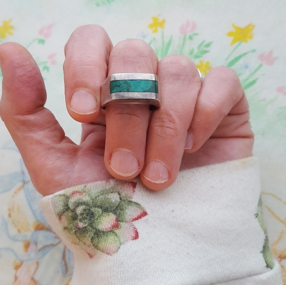 🌙Vintage Israel Eilat Stone 925 Ring - Picture 2 of 13